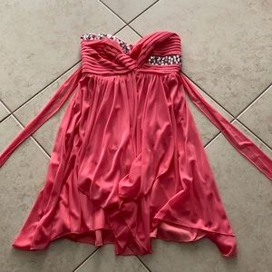 WOMANS CORAL COCKTAIL WEDDING DRESS